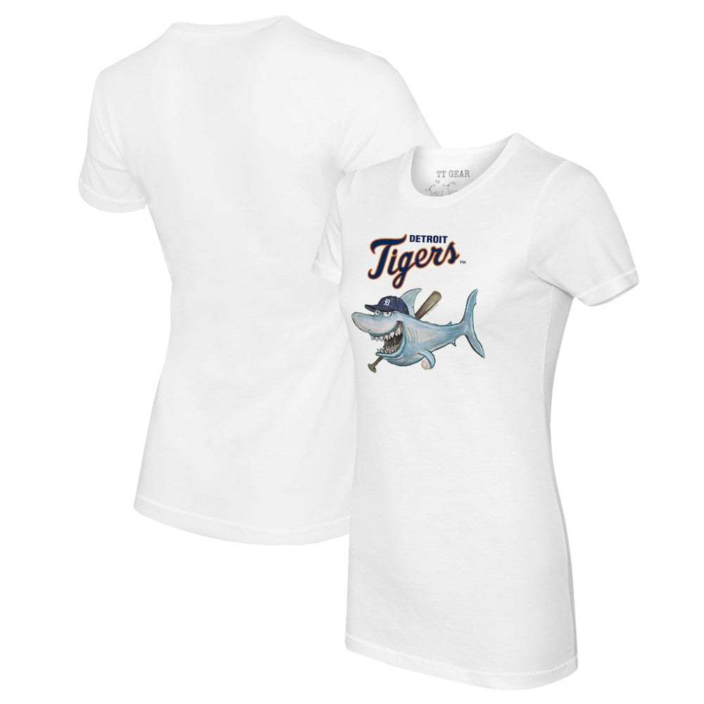 Detroit Tigers Tiny Turnip Women's Shark Logo T-Shirt - MLB T-shirts