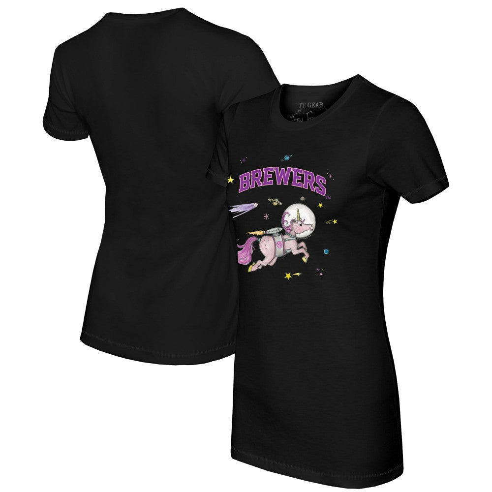 Milwaukee Brewers Tiny Turnip Women's Space Unicorn T-Shirt - MLB T-shirts