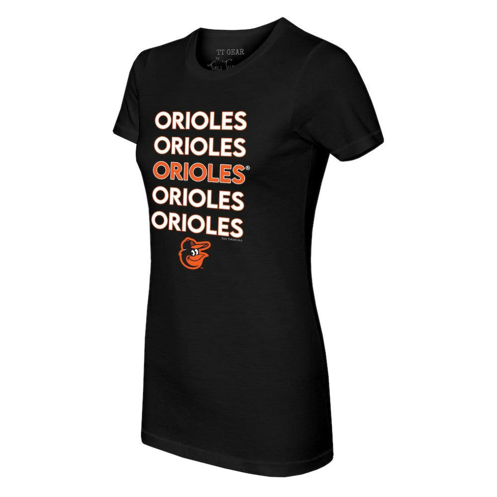 Baltimore Orioles Tiny Turnip Women's Stacked T-Shirt - MLB T-shirts