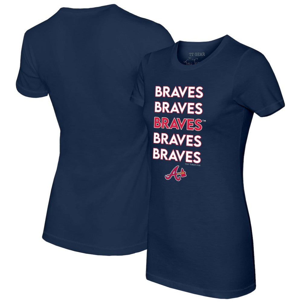 Atlanta Braves Tiny Turnip Women's Stacked T-Shirt - MLB T-shirts