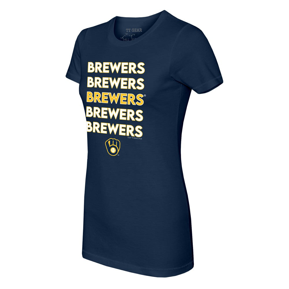 Milwaukee Brewers Tiny Turnip Women's Stacked T-Shirt - MLB T-shirts