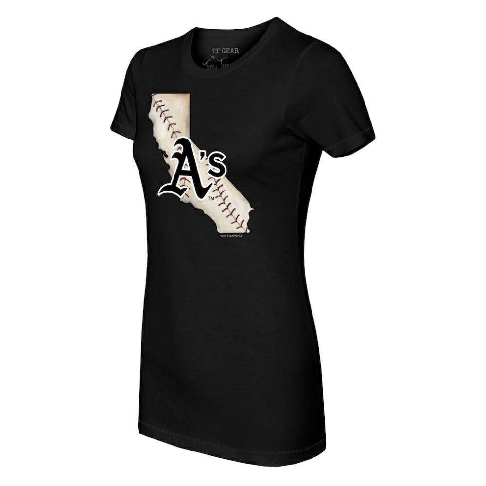 Athletics Tiny Turnip Women's State Outline T-Shirt - MLB T-shirts