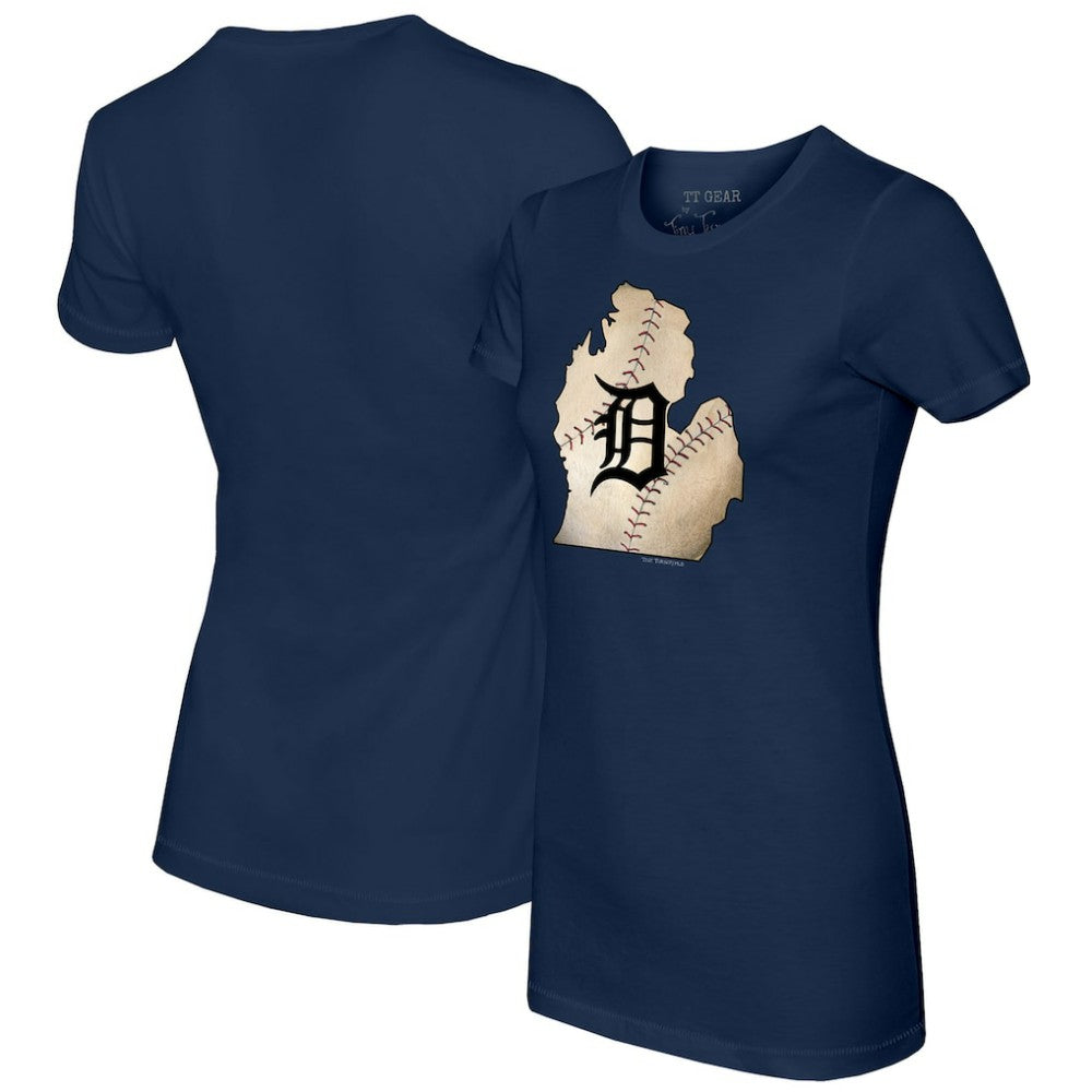 Detroit Tigers Tiny Turnip Women's State Outline T-Shirt - MLB T-shirts