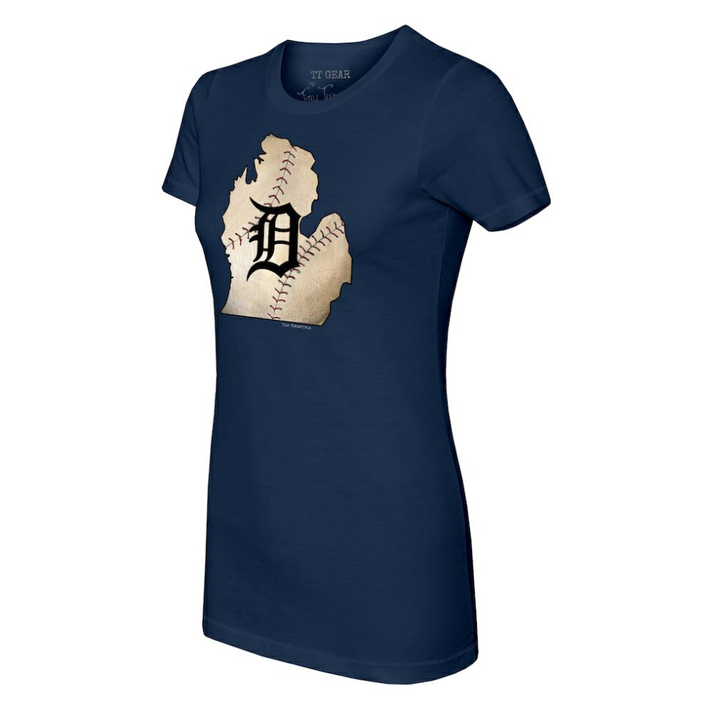 Detroit Tigers Tiny Turnip Women's State Outline T-Shirt - MLB T-shirts
