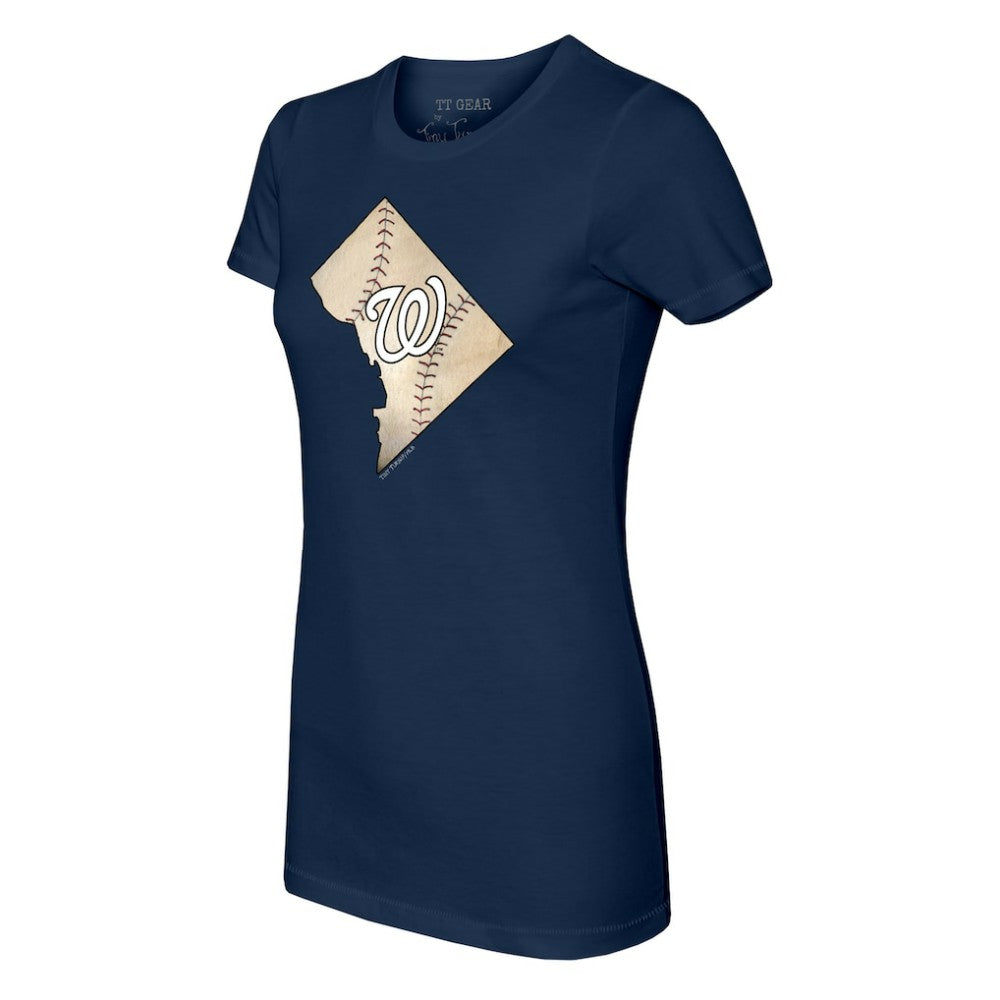 Washington Nationals Tiny Turnip Women's State Outline T-Shirt - MLB T-shirts