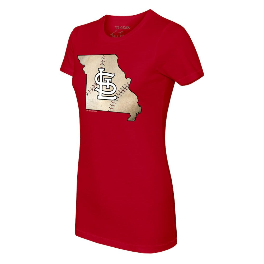 St. Louis Cardinals Tiny Turnip Women's State Outline T-Shirt - MLB T-shirts
