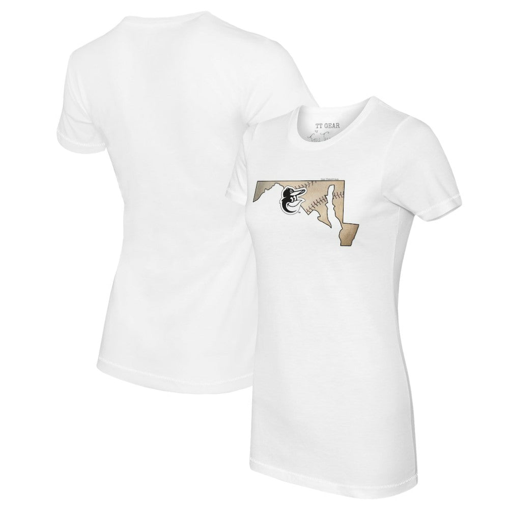 Baltimore Orioles Tiny Turnip Women's State Outline T-Shirt - MLB T-shirts