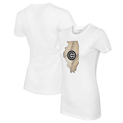 Chicago Cubs Tiny Turnip Women's State Outline T-Shirt - MLB T-shirts