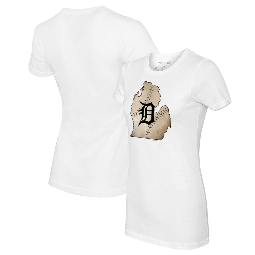 Detroit Tigers Tiny Turnip Women's State Outline T-Shirt - MLB T-shirts