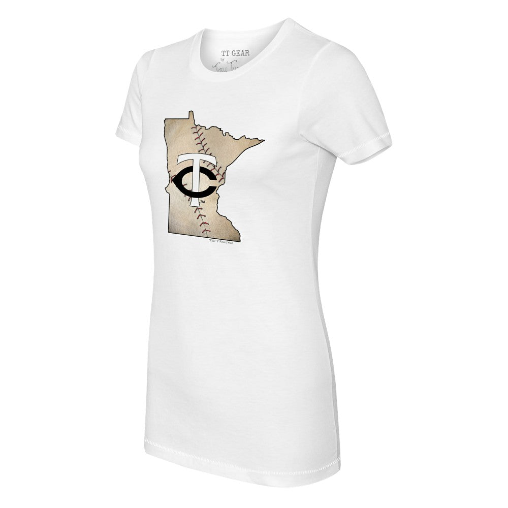 Minnesota Twins Tiny Turnip Women's State Outline T-Shirt - MLB T-shirts
