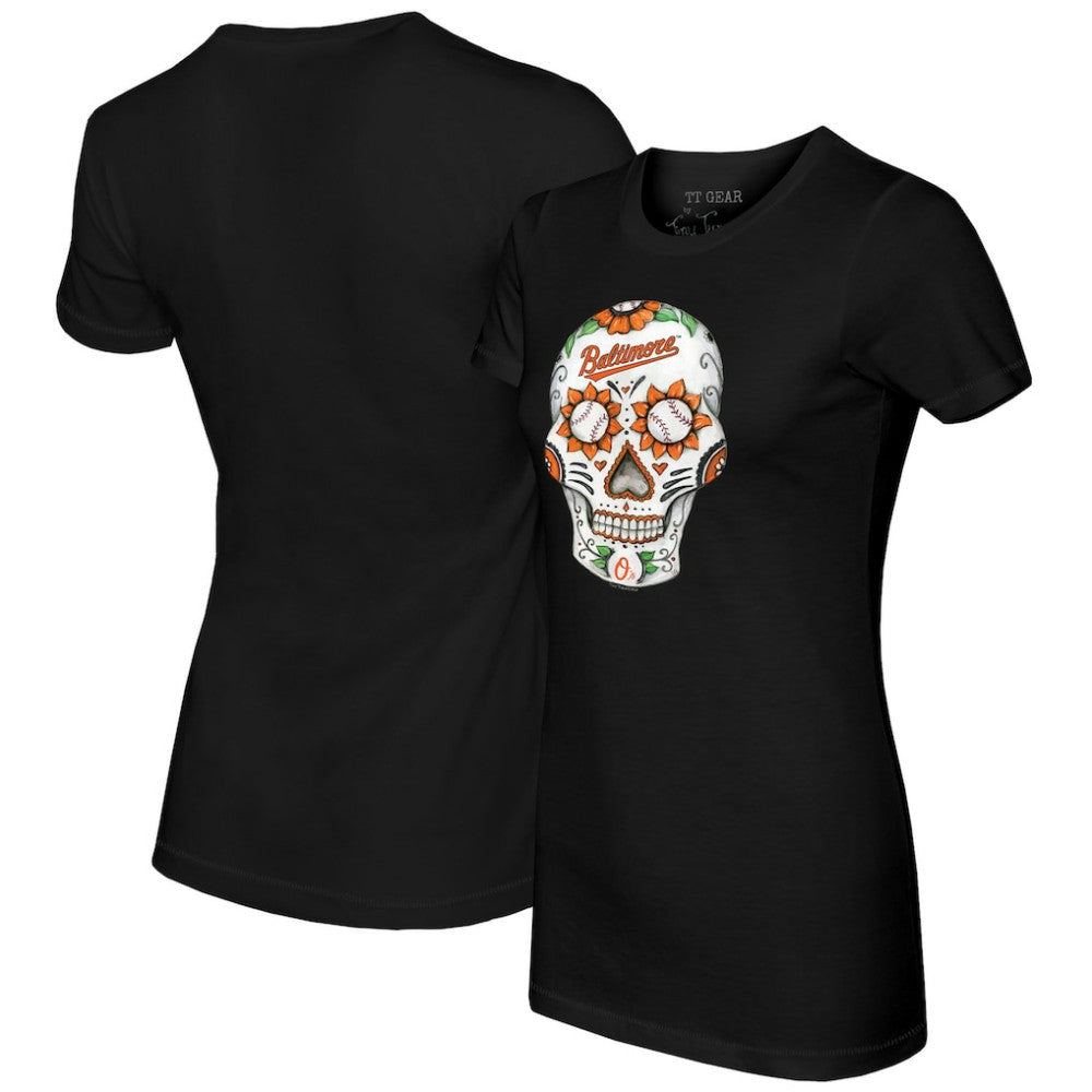 Baltimore Orioles Tiny Turnip Women's Sugar Skull T-Shirt - MLB T-shirts