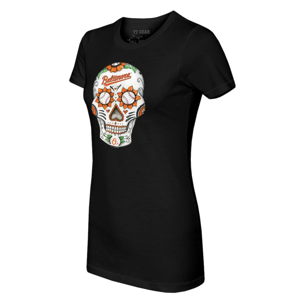 Baltimore Orioles Tiny Turnip Women's Sugar Skull T-Shirt - MLB T-shirts