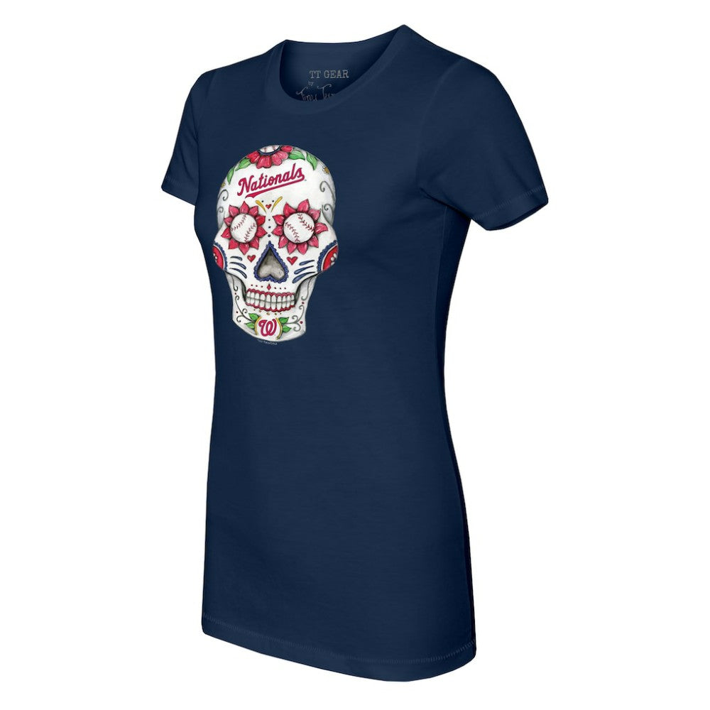Washington Nationals Tiny Turnip Women's Sugar Skull T-Shirt - MLB T-shirts