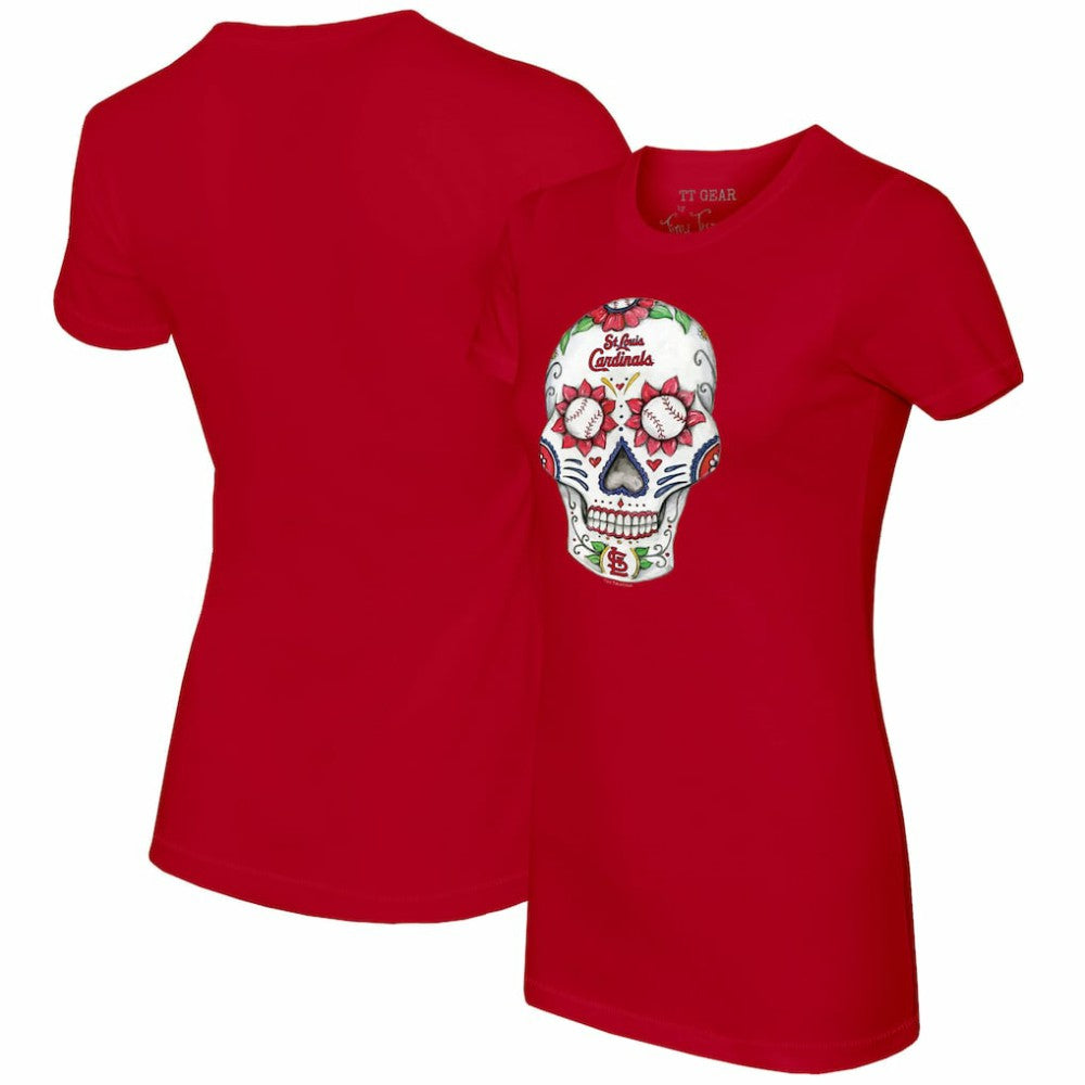 St. Louis Cardinals Tiny Turnip Women's Sugar Skull T-Shirt - MLB T-shirts