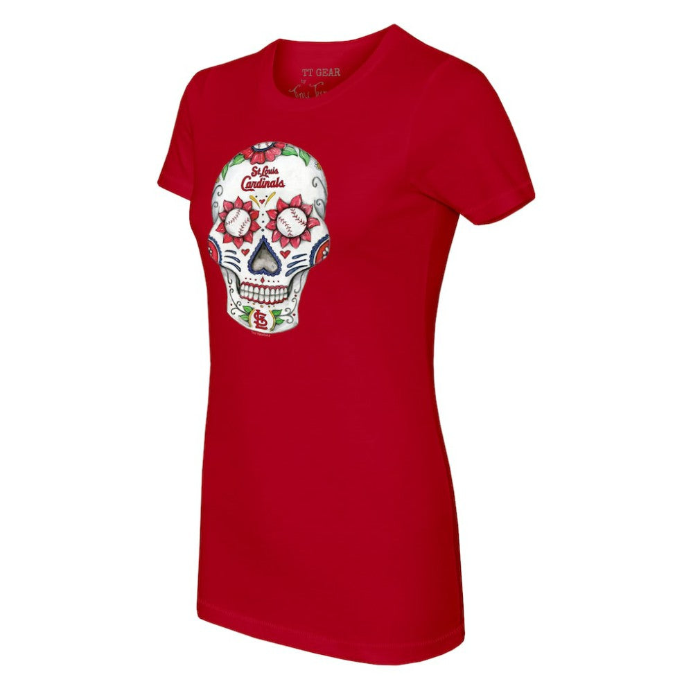 St. Louis Cardinals Tiny Turnip Women's Sugar Skull T-Shirt - MLB T-shirts