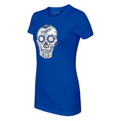 Los Angeles Dodgers Tiny Turnip Women's Sugar Skull T-Shirt - MLB T-shirts