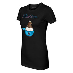 Miami Marlins Tiny Turnip Women's Sundae Helmet T-Shirt - MLB T-shirts