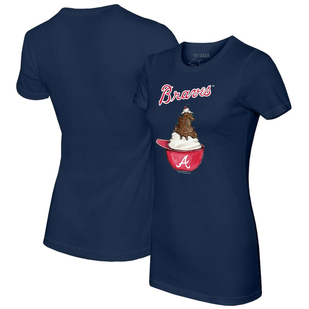 Atlanta Braves Tiny Turnip Women's Sundae Helmet T-Shirt - MLB T-shirts