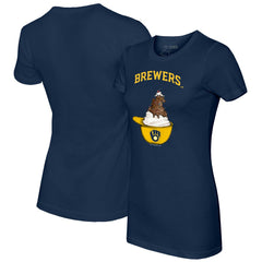 Milwaukee Brewers Tiny Turnip Women's Sundae Helmet T-Shirt - MLB T-shirts