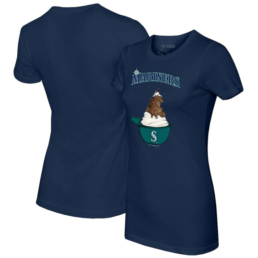 Seattle Mariners Tiny Turnip Women's Sundae Helmet T-Shirt - MLB T-shirts