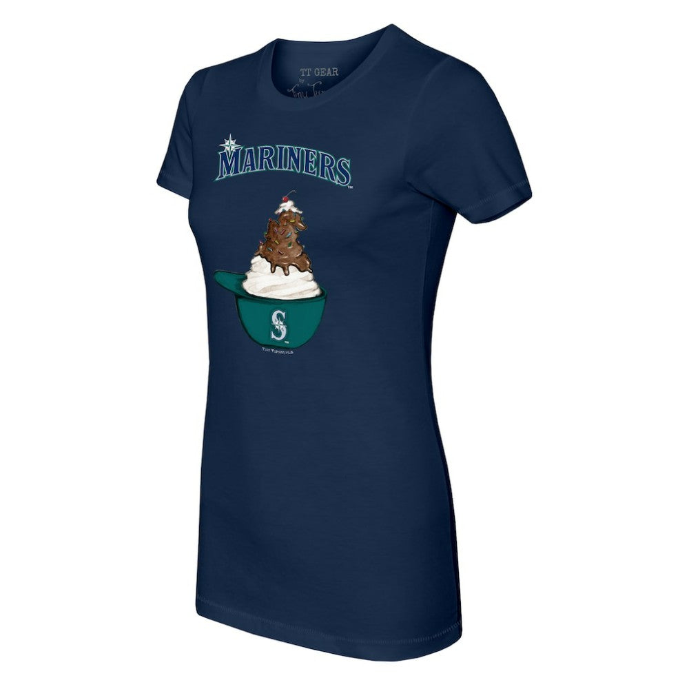 Seattle Mariners Tiny Turnip Women's Sundae Helmet T-Shirt - MLB T-shirts