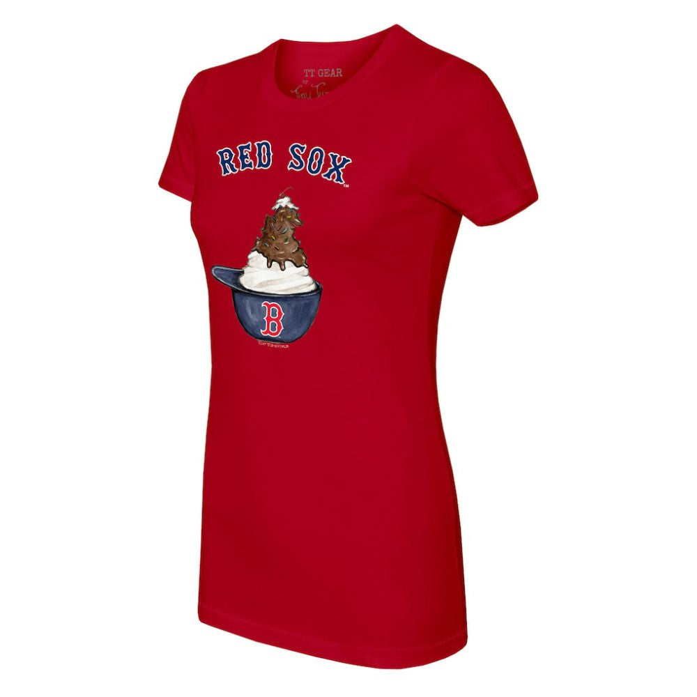 Boston Red Sox Tiny Turnip Women's Sundae Helmet T-Shirt - MLB T-shirts