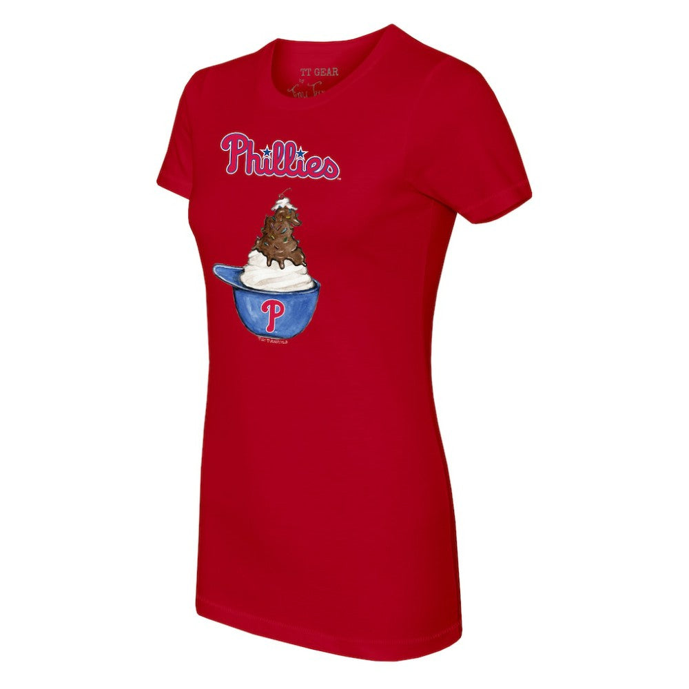 Philadelphia Phillies Tiny Turnip Women's Sundae Helmet T-Shirt - MLB T-shirts