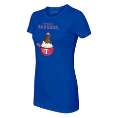 Texas Rangers Tiny Turnip Women's Sundae Helmet T-Shirt - MLB T-shirts