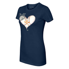 Houston Astros Tiny Turnip Women's Tiara Heart T-Shirt - MLB T-shirts