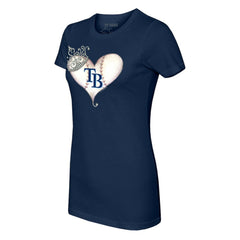 Tampa Bay Rays Tiny Turnip Women's Tiara Heart T-Shirt - MLB T-shirts