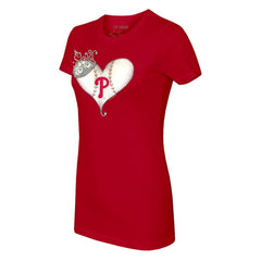 Philadelphia Phillies Tiny Turnip Women's Tiara Heart T-Shirt - MLB T-shirts