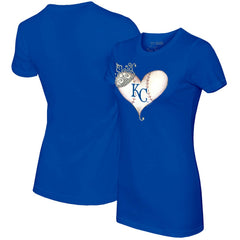 Kansas City Royals Tiny Turnip Women's Tiara Heart T-Shirt - MLB T-shirts