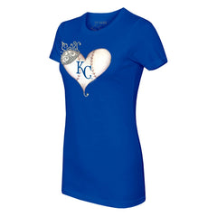 Kansas City Royals Tiny Turnip Women's Tiara Heart T-Shirt - MLB T-shirts