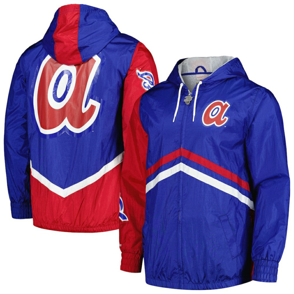 Atlanta Braves Mitchell & Ness Undeniable Full-Zip Hoodie Windbreaker Jacket - MLB Jackets