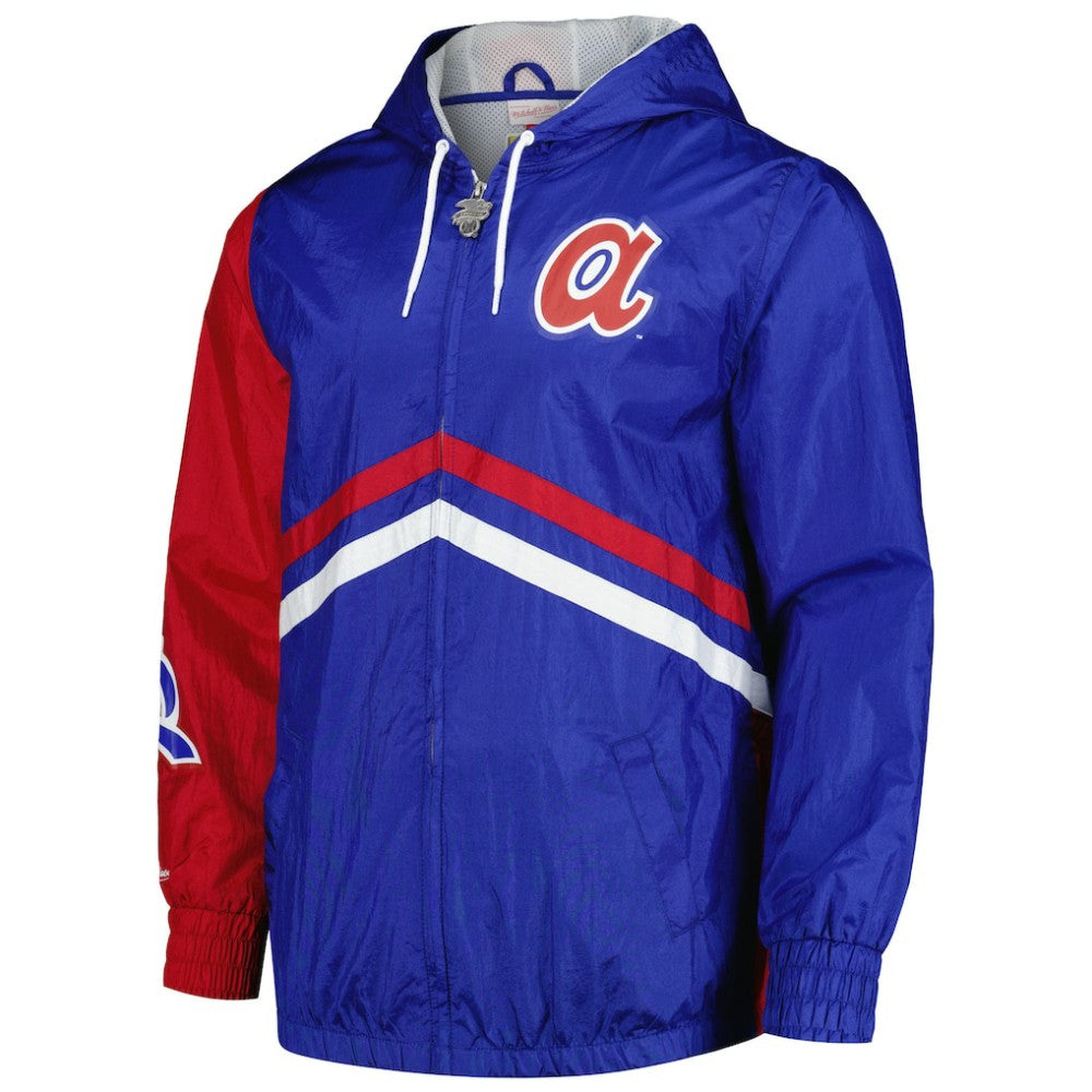 Atlanta Braves Mitchell & Ness Undeniable Full-Zip Hoodie Windbreaker Jacket - MLB Jackets
