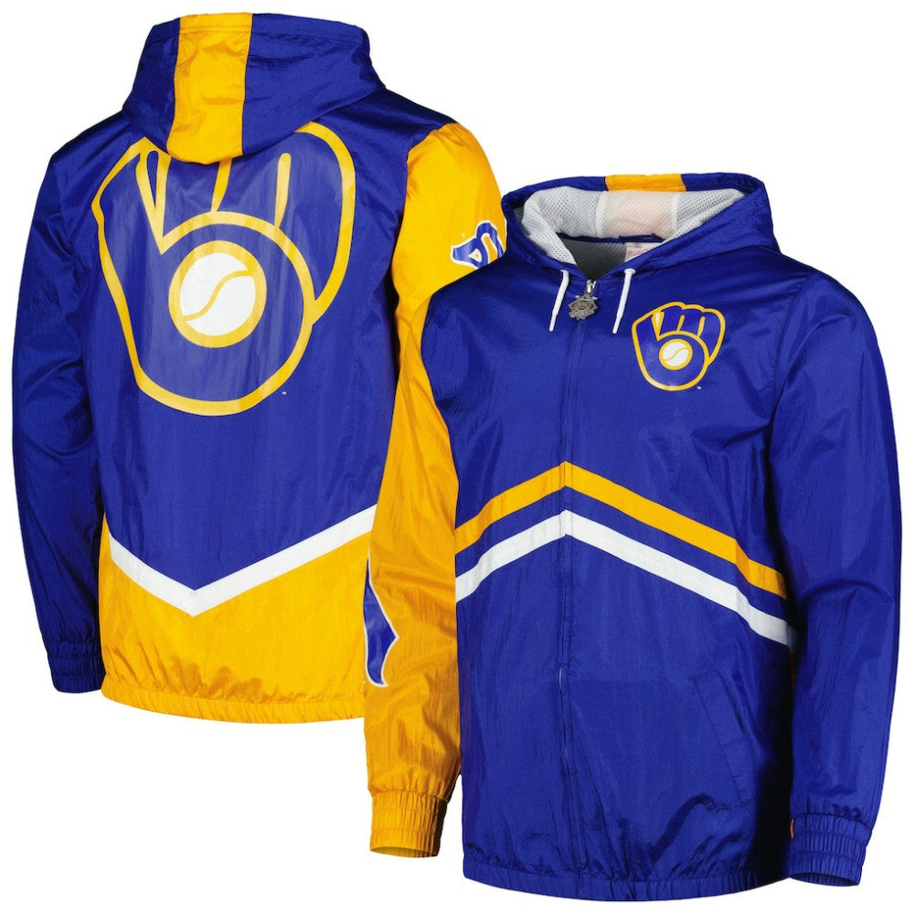 Milwaukee Brewers Mitchell & Ness Undeniable Full-Zip Hoodie Windbreaker Jacket - MLB Jackets