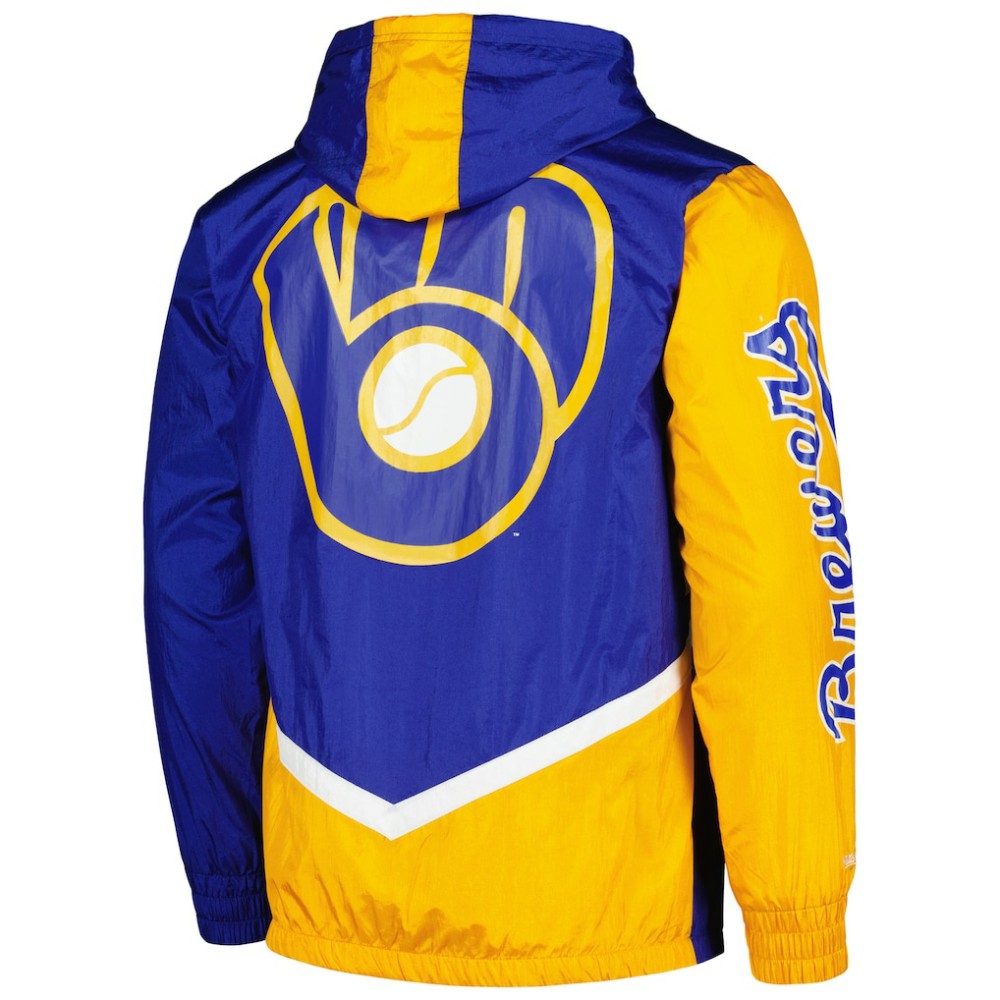 Milwaukee Brewers Mitchell & Ness Undeniable Full-Zip Hoodie Windbreaker Jacket - MLB Jackets