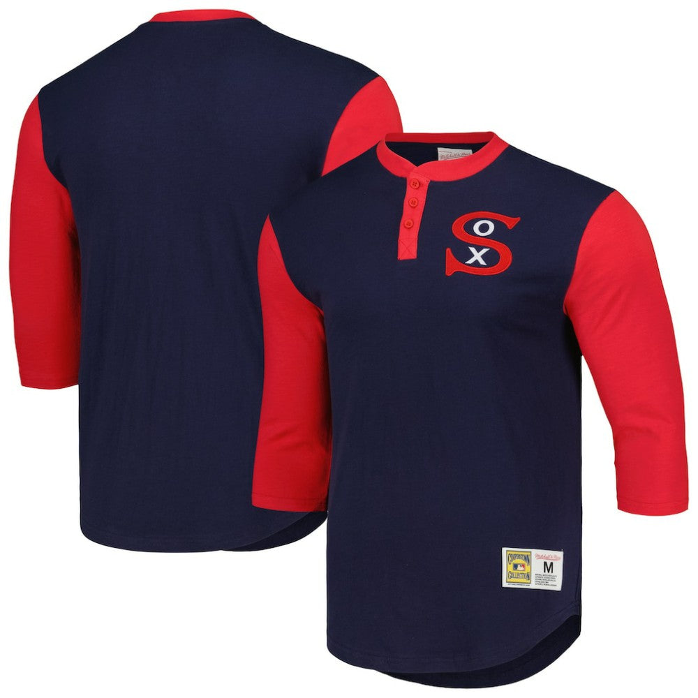 Chicago White Sox Mitchell & Ness Cooperstown Collection Legendary Slub Henley 3/4-Sleeve T-Shirt - MLB T-shirts