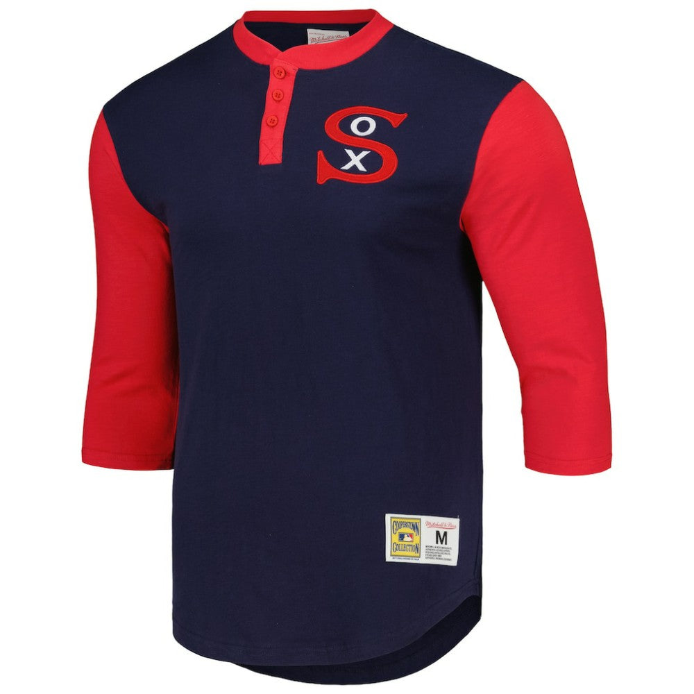 Chicago White Sox Mitchell & Ness Cooperstown Collection Legendary Slub Henley 3/4-Sleeve T-Shirt - MLB T-shirts