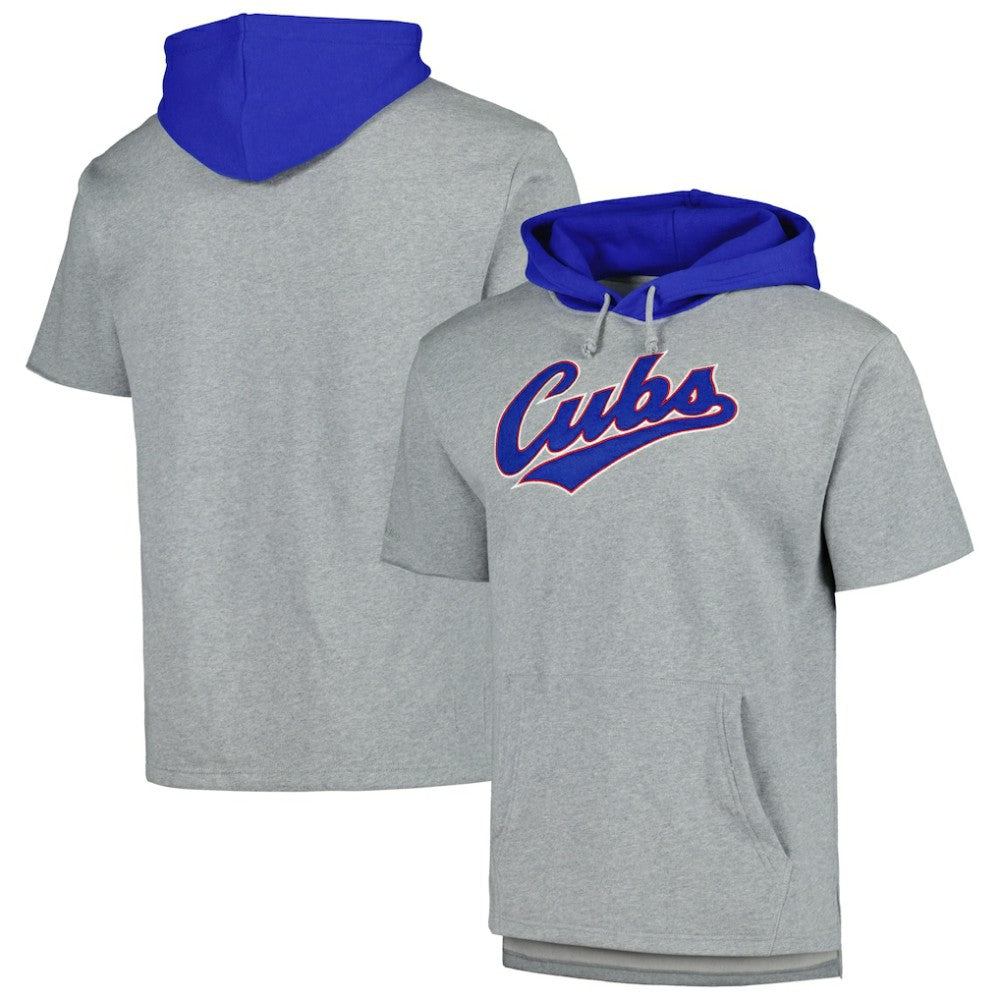 Chicago Cubs Mitchell & Ness Postgame Short Sleeve Pullover Hoodie - MLB Hoodies