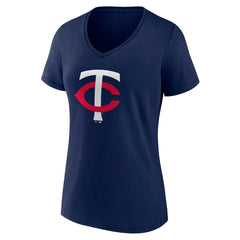 Minnesota Twins Women's Core Official Primary Logo V-Neck T-Shirt - MLB T-shirts