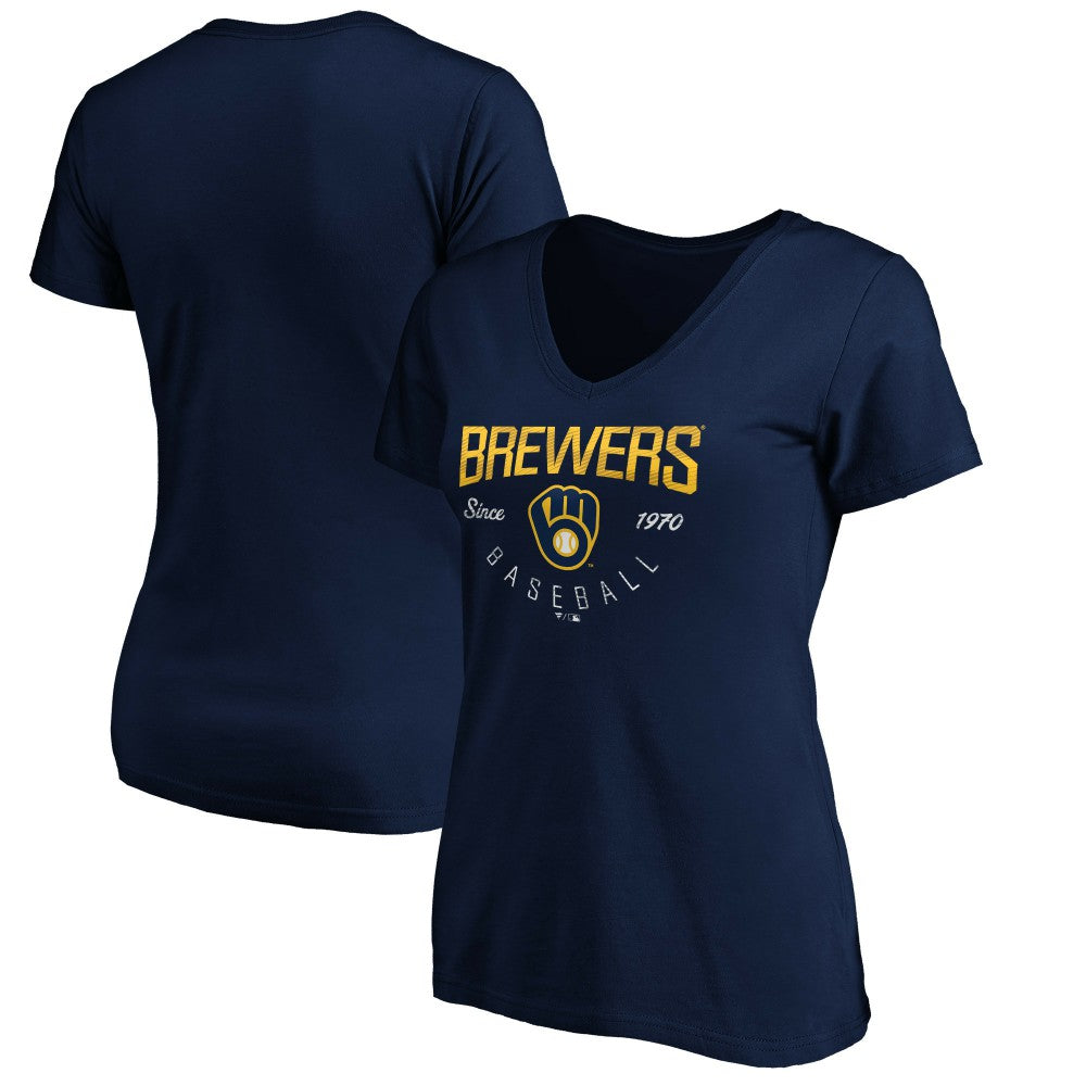 Milwaukee Brewers Women's Core Live For It V-Neck T-Shirt - MLB T-shirts