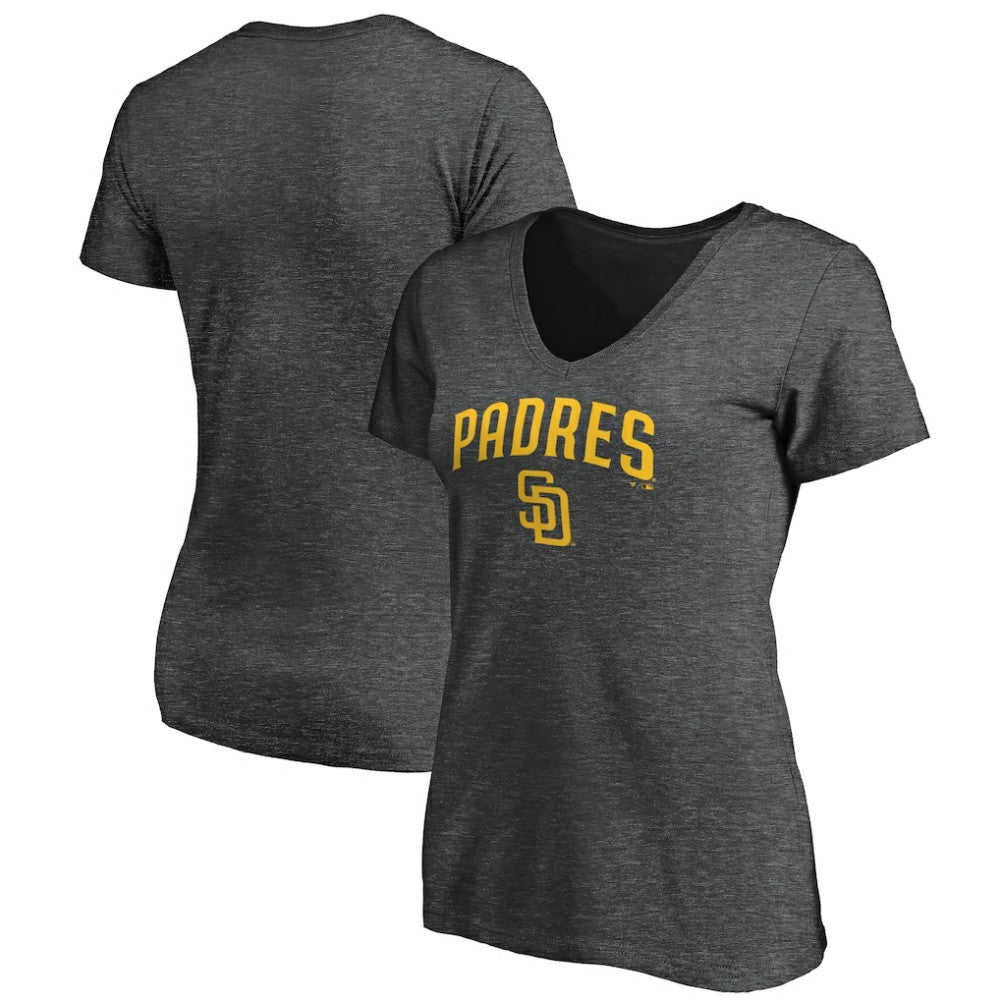 San Diego Padres Women's Core Team Lock Up Wordmark V-Neck T-Shirt - MLB T-shirts