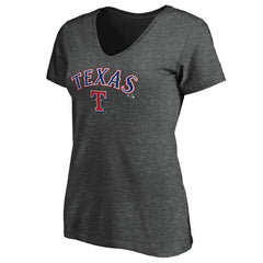 Texas Rangers Women's Core Team Lock Up Wordmark V-Neck T-Shirt - MLB T-shirts