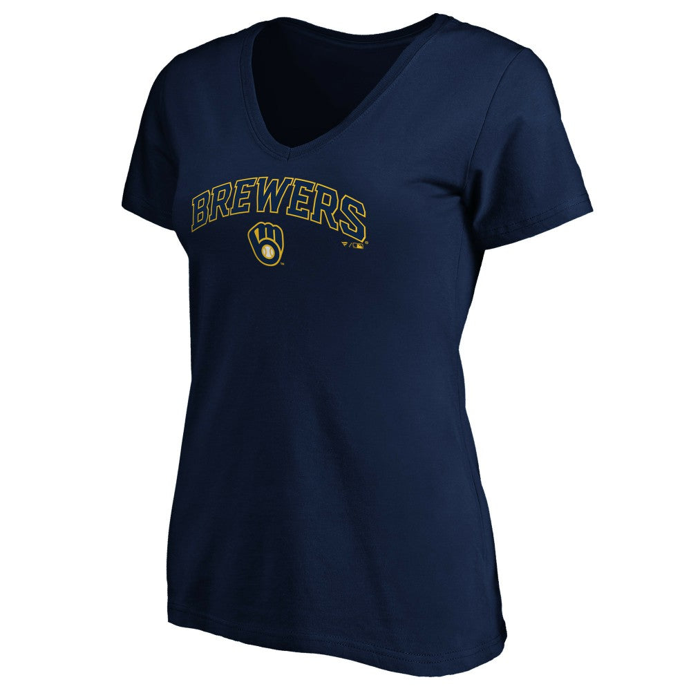 Milwaukee Brewers Women's Core Team Lock Up V-Neck T-Shirt - MLB T-shirts