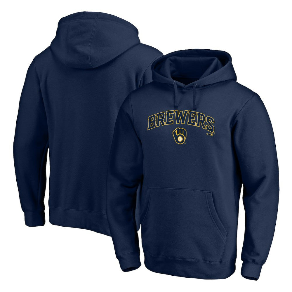 Milwaukee Brewers Team Lock Up Wordmark Pullover Hoodie - MLB Hoodies