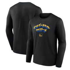 Black Golden State Warriors Japanese Heritage Long Sleeve T-Shirt sale | NBA