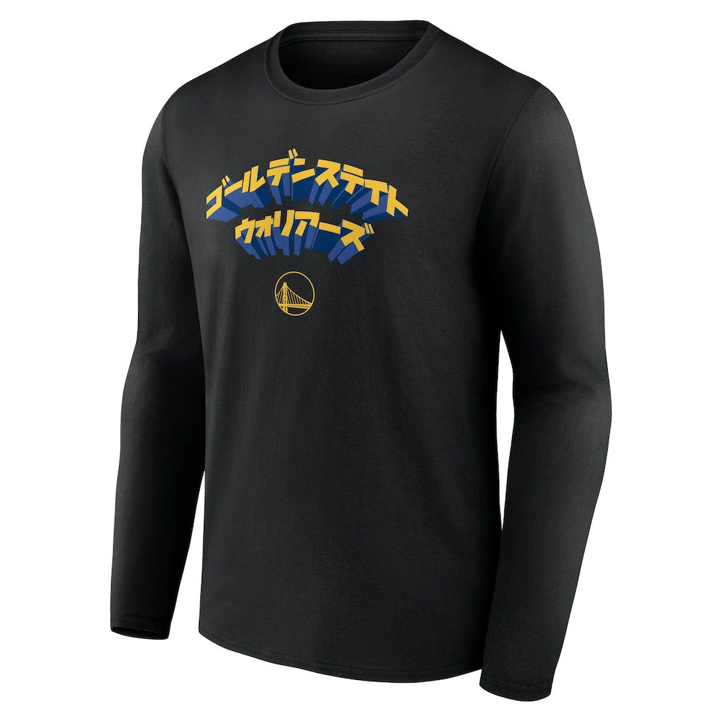 Black Golden State Warriors Japanese Heritage Long Sleeve T-Shirt sale | NBA