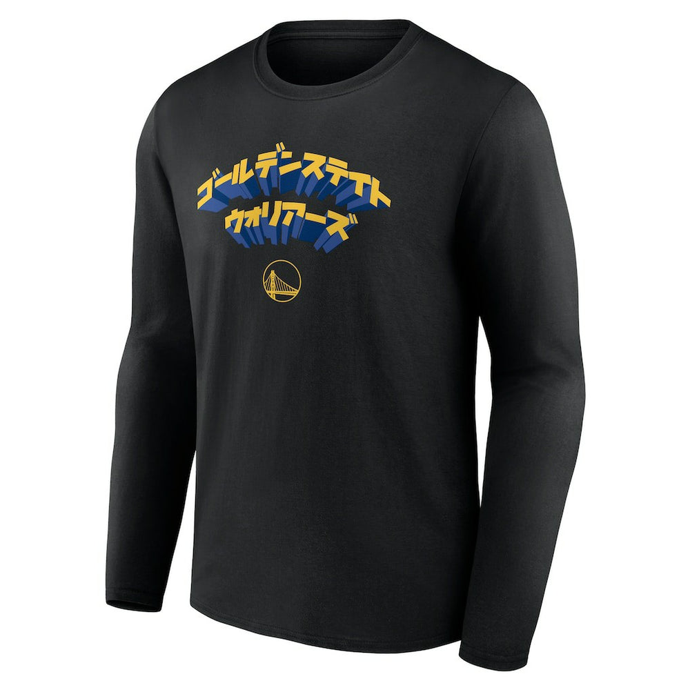 Black Golden State Warriors Japanese Heritage Long Sleeve T-Shirt sale | NBA