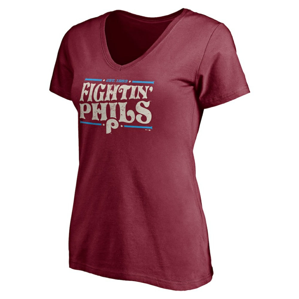 Philadelphia Phillies Women's Fightin' Phils V-Neck T-Shirt - MLB T-shirts